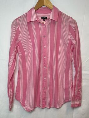 Talbots Pink Striped Women’s Button-Up Shirt, XS